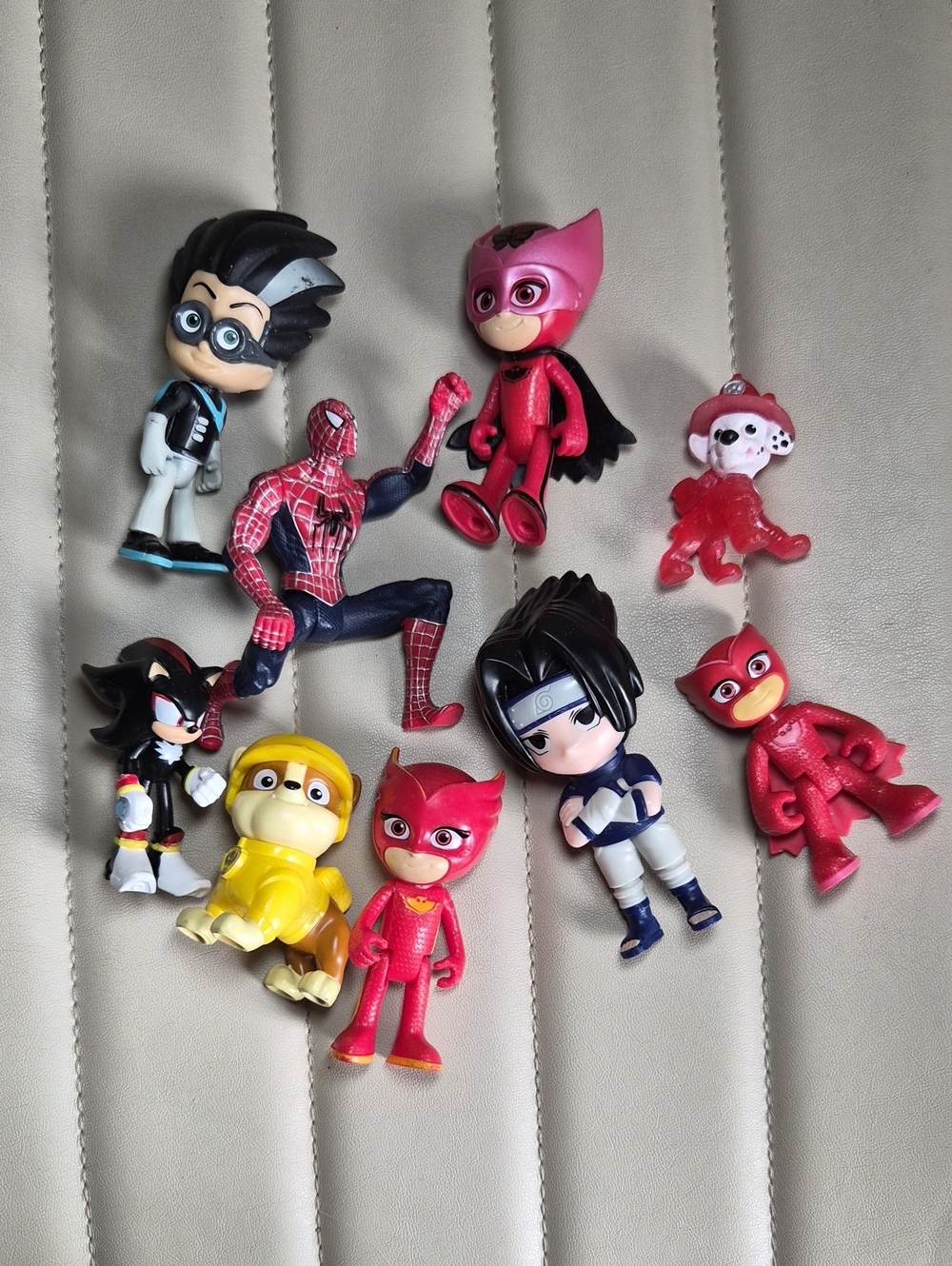 Assorted Kids Character Toy Figures Lot Bundle Spiderman Pj Mask Paw Patrol